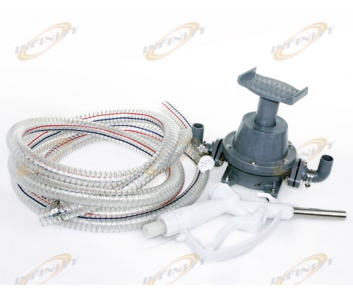 Transfer Refilling Petrol Gasoline Diesel Fuel Foot Pump Kit & Manual Nozzle w/ Hoses